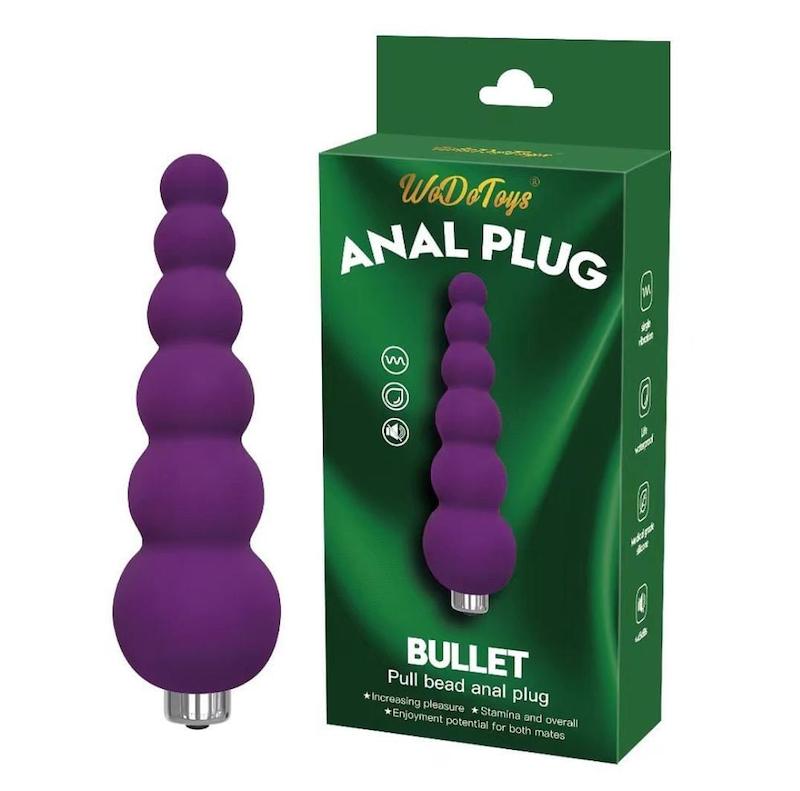 بات پلاگ ویبره‌دار سیلیکونی WD Toys Bullet انال پلاگ وارداتی