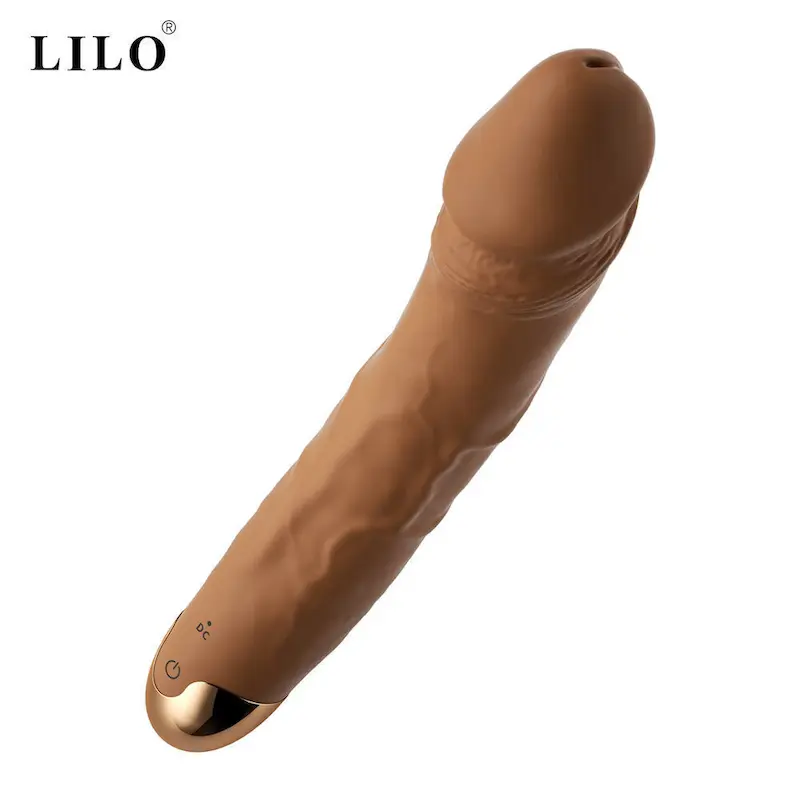 دیلدو ویبره‌دار چرخشی ۳۶۰ درجه | ۱۲ حالت ویبره | سیلیکون طبی برند Lilo